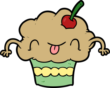 Bir insan tarafından çizilmiş komik bir kek.