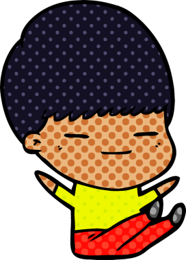 Bir insan tarafından çizilmiş kendini beğenmiş bir çocuk.