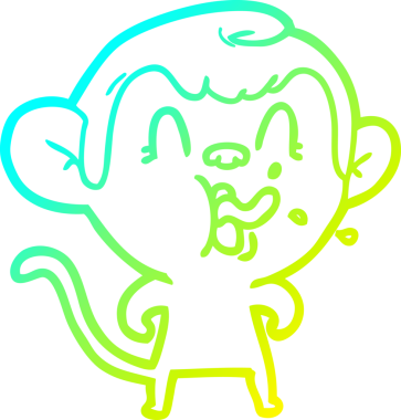 Bir insan tarafından çizilmiş çılgın bir çizgi film maymunu çizimi