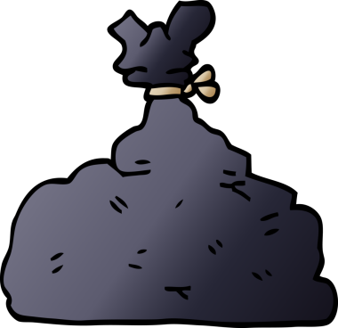 Bir insan tarafından çizilmiş çöp torbası.