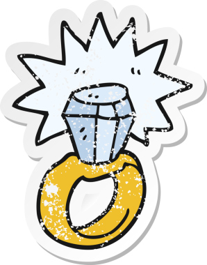 Bir insan tarafından çizilmiş elmas bir yüzüğün gerilimli çıkartması.