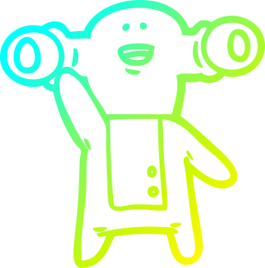 Bir insan tarafından çizilen uzaylı çizgi filminin soğuk gradyan çizgisi.