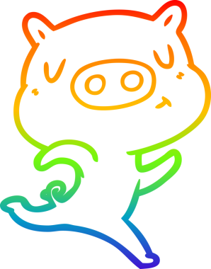 gökkuşağı gradyan çizimi bir insan tarafından çizilen çizgi film içerikli domuz