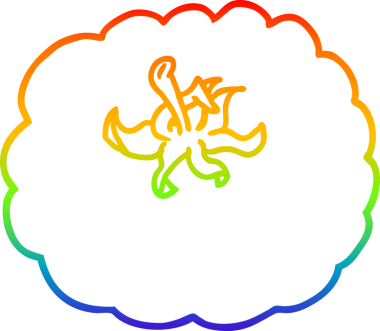 gökkuşağı gradyanı bir insan tarafından çizilmiş bir domates çizgi çizimi