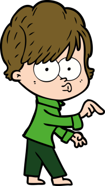 Bir insan tarafından çizilmiş karikatür kadın.