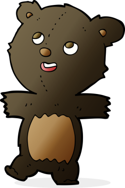 bir insan tarafından çizilmiş kara ayı çizgi filmi