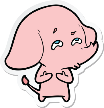 Bir insan tarafından çizilmiş karikatür filinin çıkartması.