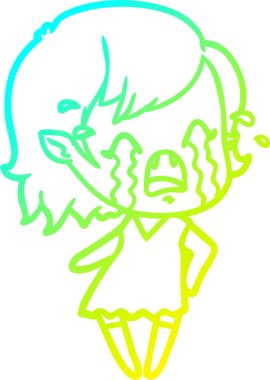 Bir insan tarafından çizilmiş ağlayan vampir kız çizgi filmi.