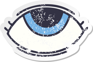 Bir insan tarafından çizilmiş üzgün bir çizgi film gözünün çıkartması.