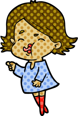 Bir insan tarafından çizilen karikatür kızı.