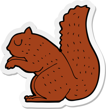 Bir insan tarafından çizilmiş bir sincap çıkartması.