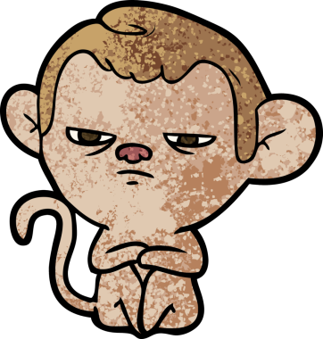 Bir insan tarafından çizilmiş çizgi maymun.