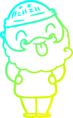 Soğuk gradyan çizgisi, sakallı bir adamın bir insan tarafından çizilmiş dili.