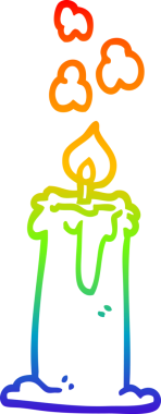 gökkuşağı gradyan çizgi çizimi bir insan tarafından çizilmiş mum