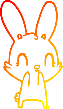 Bir insan tarafından çizilmiş sevimli bir tavşan çizimi.