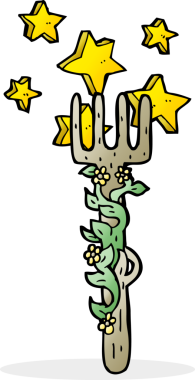 Bir insan tarafından çizilmiş ahşap çatal.