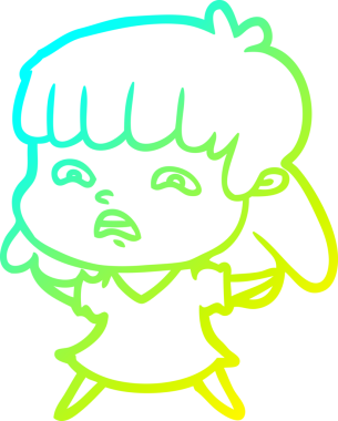 Bir insan tarafından çizilmiş endişeli bir karikatür çizimi.