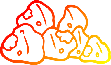 Bir insan tarafından çizilmiş karikatür kayalarının sıcak gradyan çizgileri.