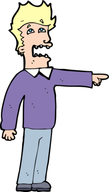 Bir insan tarafından çizilen karikatür adam.