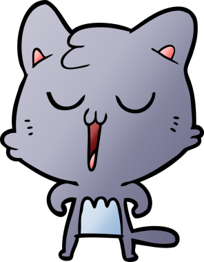 Bir insan tarafından çizilmiş çizgi film kedisi.