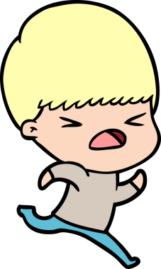 Çizgi film bir insan tarafından çizilmiş stresli adam