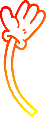 Bir insan tarafından çizilen çizgi film el hareketlerinin sıcak gradyan çizimi