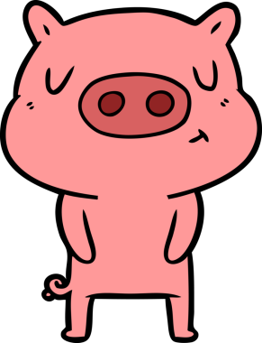 Bir insan tarafından çizilmiş çizgi film içerikli domuz.