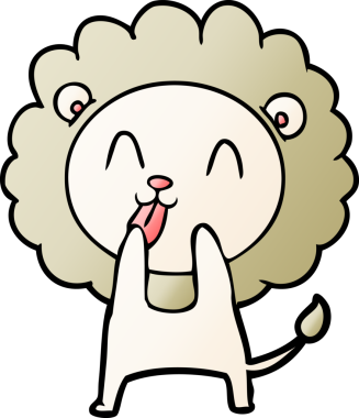 Bir insan tarafından çizilmiş mutlu çizgi film aslanı.