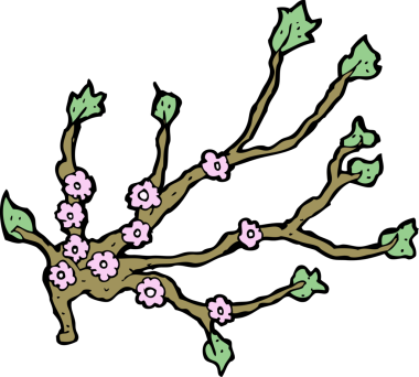 Bir insan tarafından çizilmiş karikatür çiçek dalı