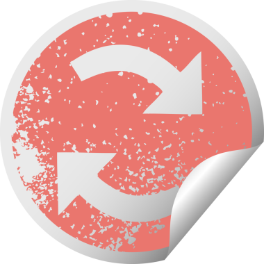 Bir insan tarafından çizilmiş geri dönüşüm oklarının çizilmiş dairesel soyma etiketi.