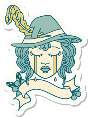 Bir insan tarafından çizilmiş insan ozan karakterinin çıkartması.