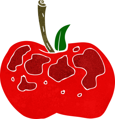 bir insan tarafından çizilmiş elma karikatürü