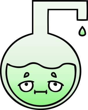 Bir insan tarafından çizilen bilimsel bir deneyin gölgelenmiş karikatürü.