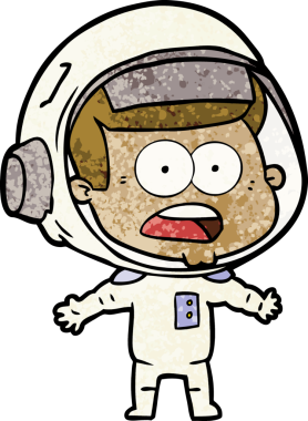 Karikatür bir insan tarafından çizilen astronotu şaşırttı.