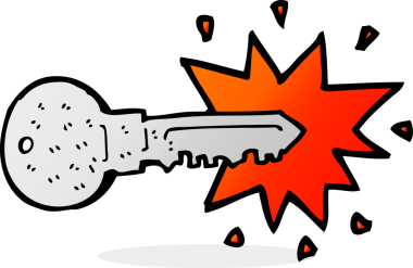 bir insan tarafından çizilmiş çizgi film anahtarı