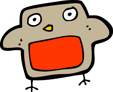 Bir insan tarafından çizilmiş robin çizgi filmi.