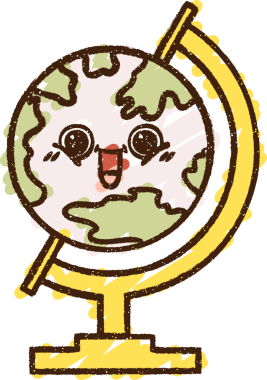 Bir insan tarafından çizilen Dünya Tebeşiri