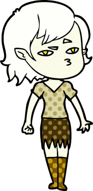 Bir insan tarafından çizilmiş vampir kız çizgi filmi.