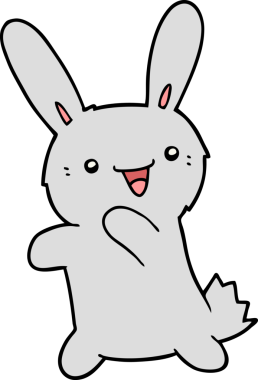 Bir insan tarafından çizilmiş çizgi film tavşanı