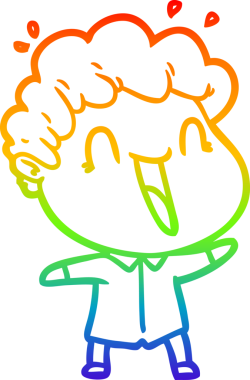 Bir insan tarafından çizilmiş mutlu bir adamın çizgi çizimi.