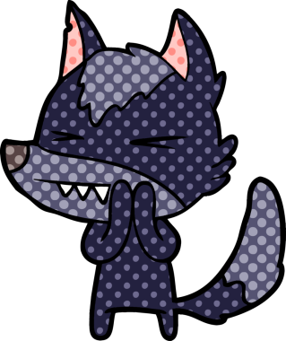 Bir insan tarafından çizilmiş kızgın kurt çizgi filmi.