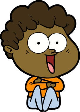 Bir insan tarafından çizilmiş heyecanlı bir adam karikatürü