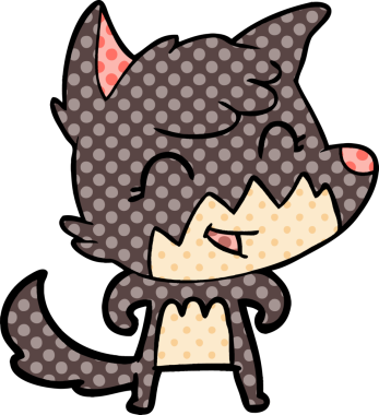 Bir insan tarafından çizilmiş mutlu çizgi film tilkisi.