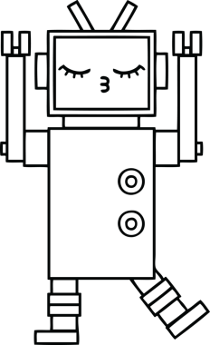 Bir insan tarafından çizilmiş robot çizimi