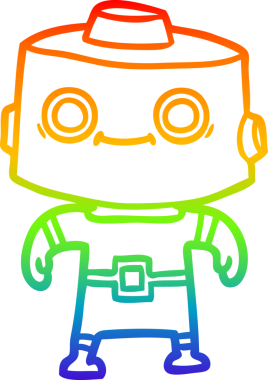 gökkuşağı gradyan çizgisi bir insan tarafından çizilmiş robot çizgi