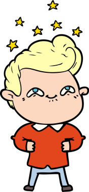 Bir insan tarafından çizilmiş heyecanlı bir çizgi film.