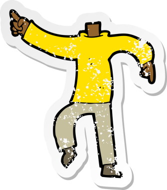 Bir insan tarafından çizilmiş bir karikatürün gerilimli çıkartması.