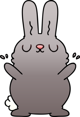 bir insan tarafından çizilmiş gölgeli garip çizgi film tavşanı