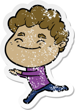 Bir insan tarafından çizilmiş, karikatür dostu bir adamın sıkıntılı çıkartması.