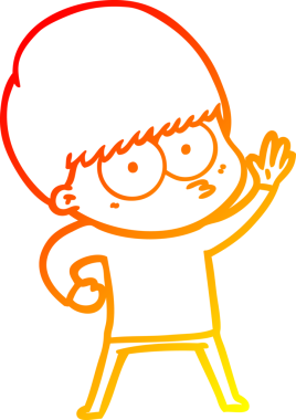 Bir insan tarafından çizilmiş gergin bir çizgi film çocuğunun çizimi.